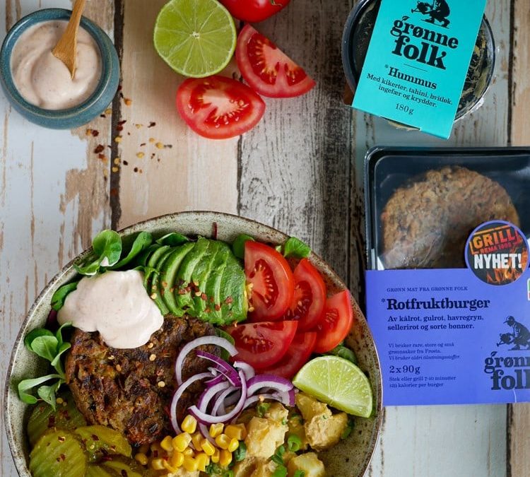 Bowl med rotfruktburger