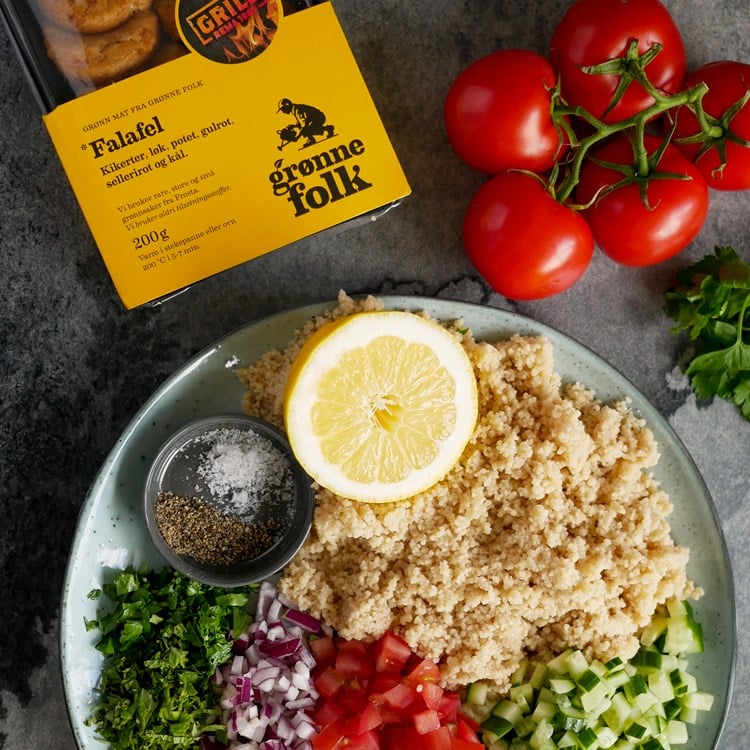 Couscous med falafel fra Grønne folk