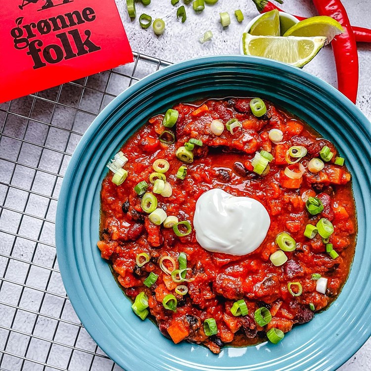 Enkel chili sin carne fra Grønne Folk