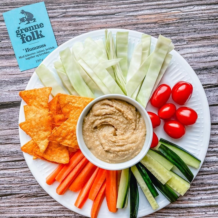 Lesesnacks med hummus fra Grønne Folk